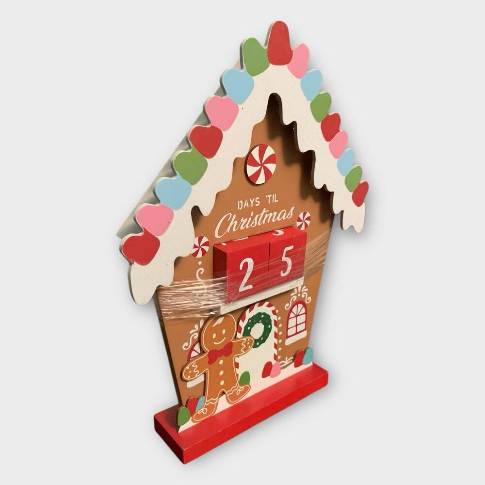 Christmas Gingerbread House Pastel Shelf Count Down Till Christmas Sign Holiday - Picture 3 of 4